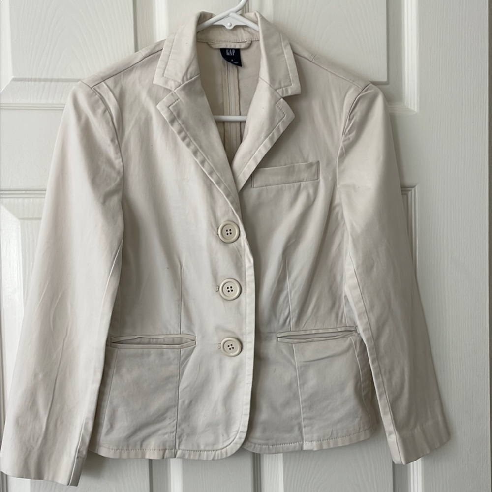 $5! 2 for $10🌹GAP Cream Blazer Classic Suit Jacket Sz 2